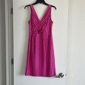 J Crew silk pink and cream polka dot dress